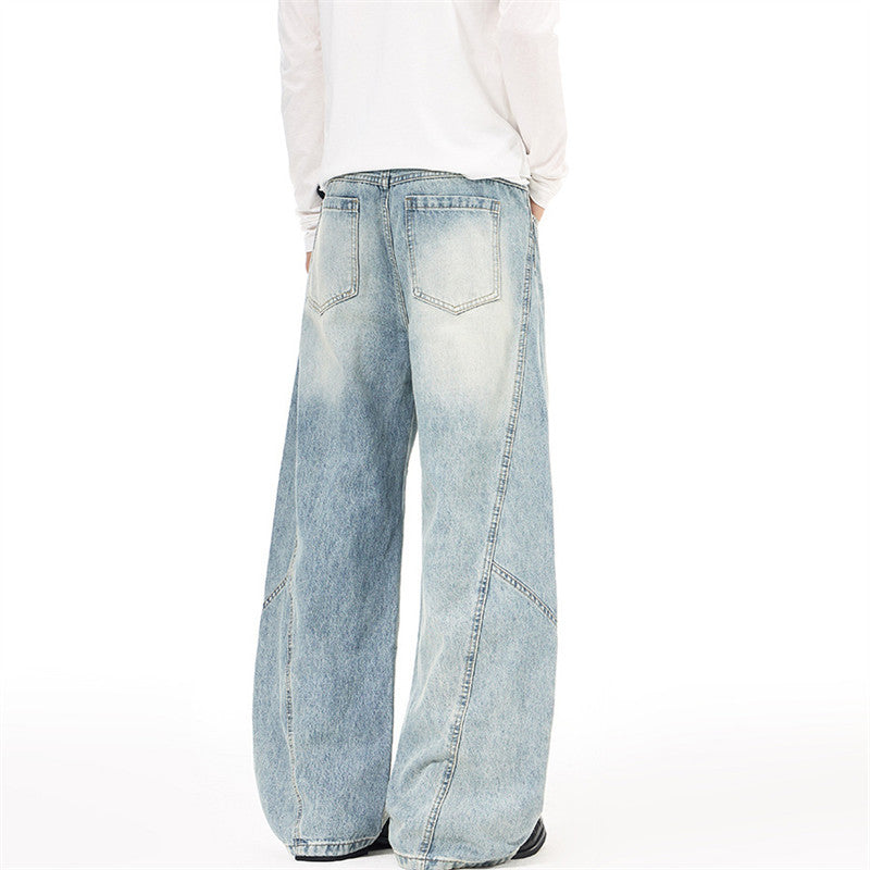 Vintage Baggy Wide-Leg Panelled Denim Jeans