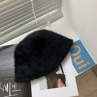 Fuzzy Plush Winter Bucket Hat