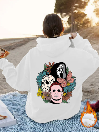 Spooky Vibes Halloween Floral Graphic Hoodie