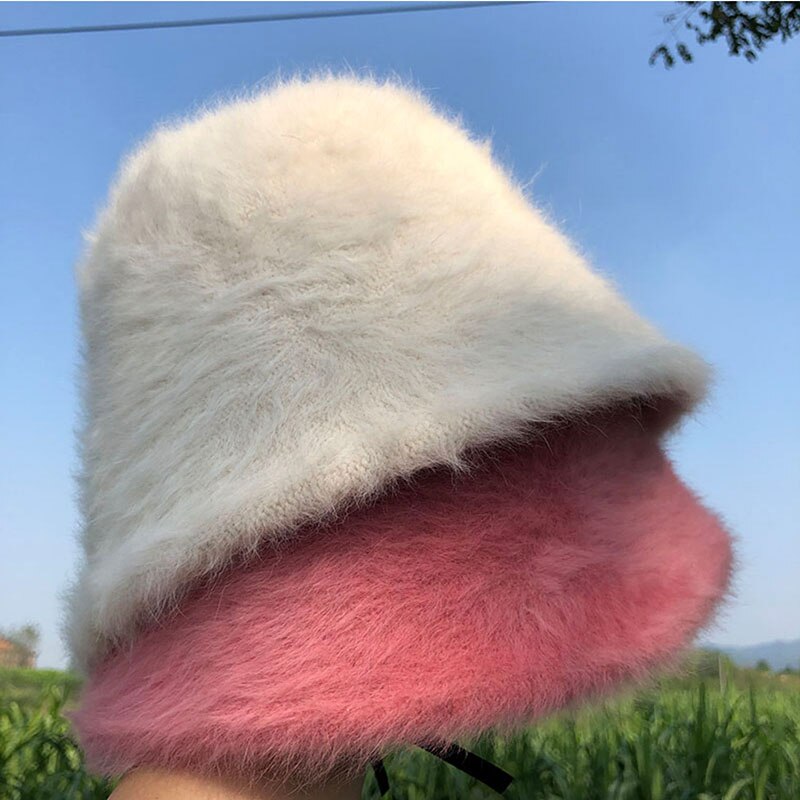 Fuzzy Plush Winter Bucket Hat
