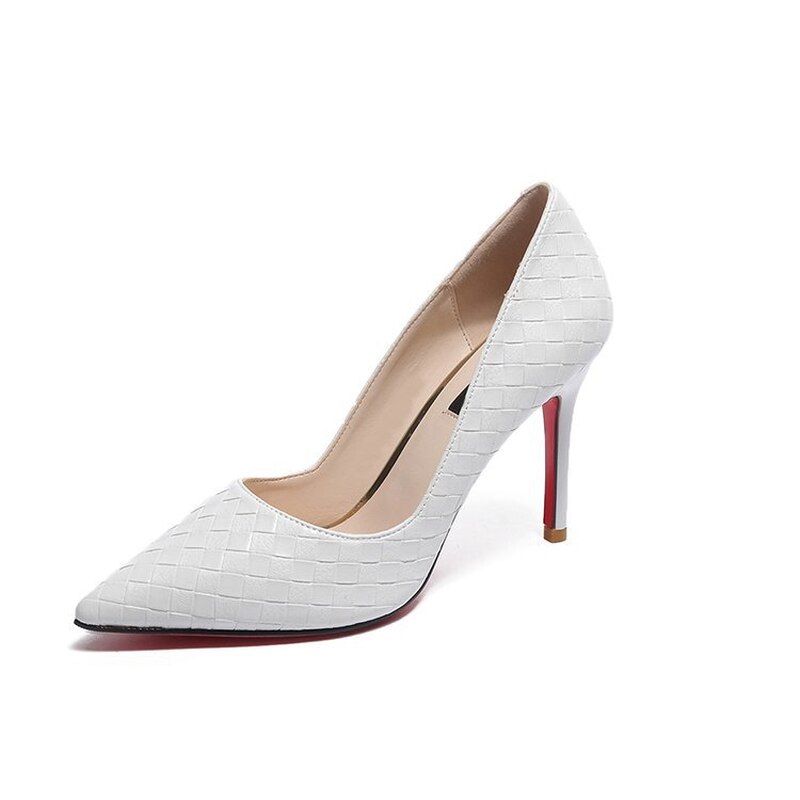 Woven Textured Pointed-Toe Stiletto Pumps