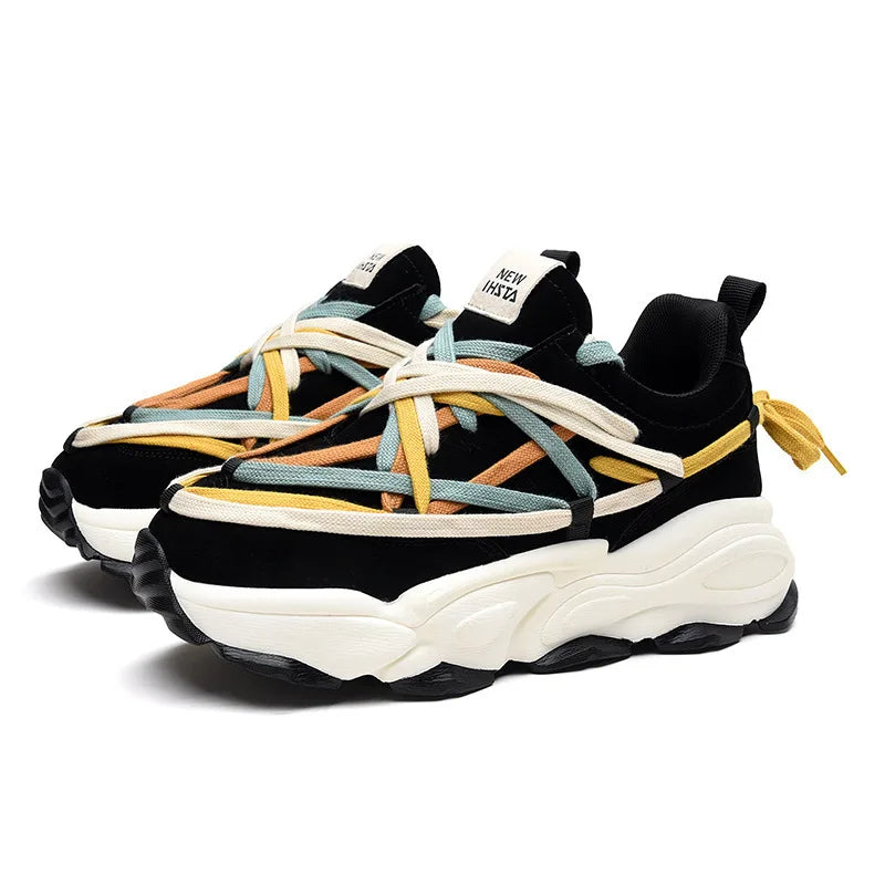 Streetwear Chunky Multicolored Laced Sneakers
