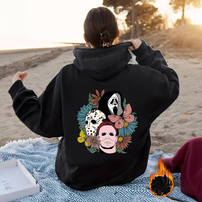 Spooky Vibes Halloween Floral Graphic Hoodie