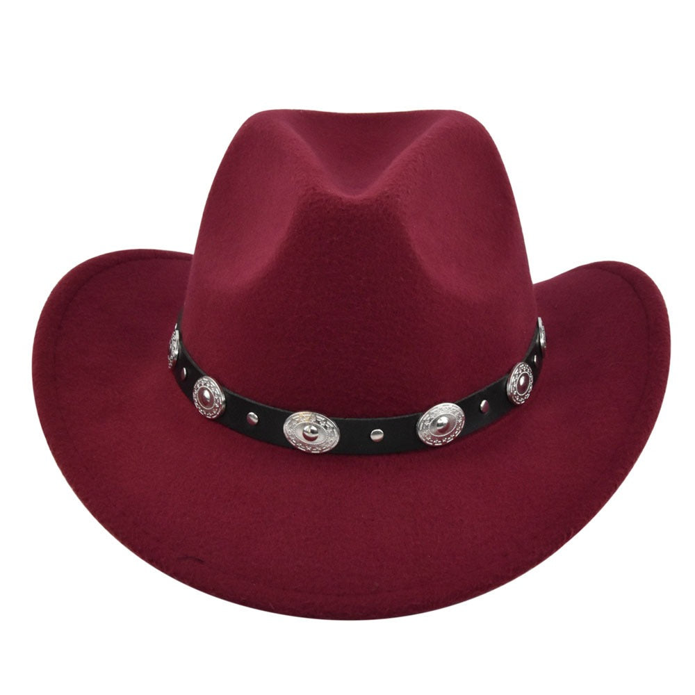 Vintage Studded Band Felt Cowboy Hat
