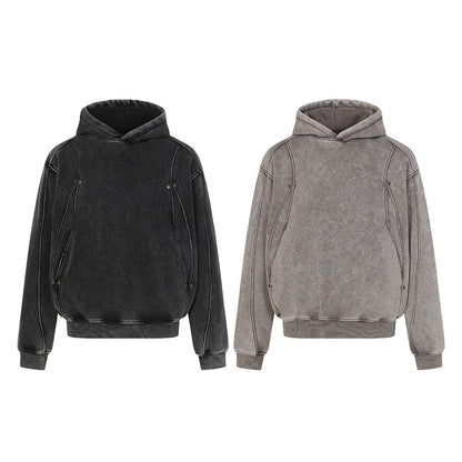 Vintage Acid-Wash Heavyweight Boxy Hoodie