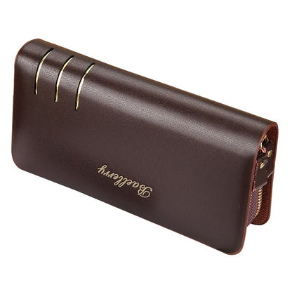 Executive Multi-Pocket Leather Phone Wallet Clutch