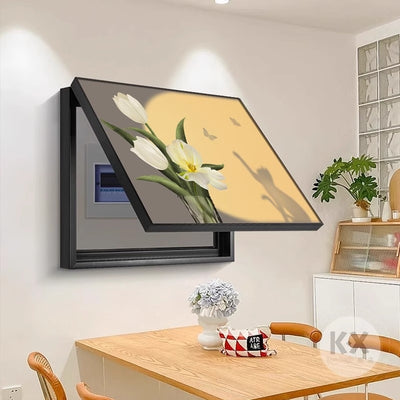 Cream style decorative painting living room distribution box switch box covered hanging painting
