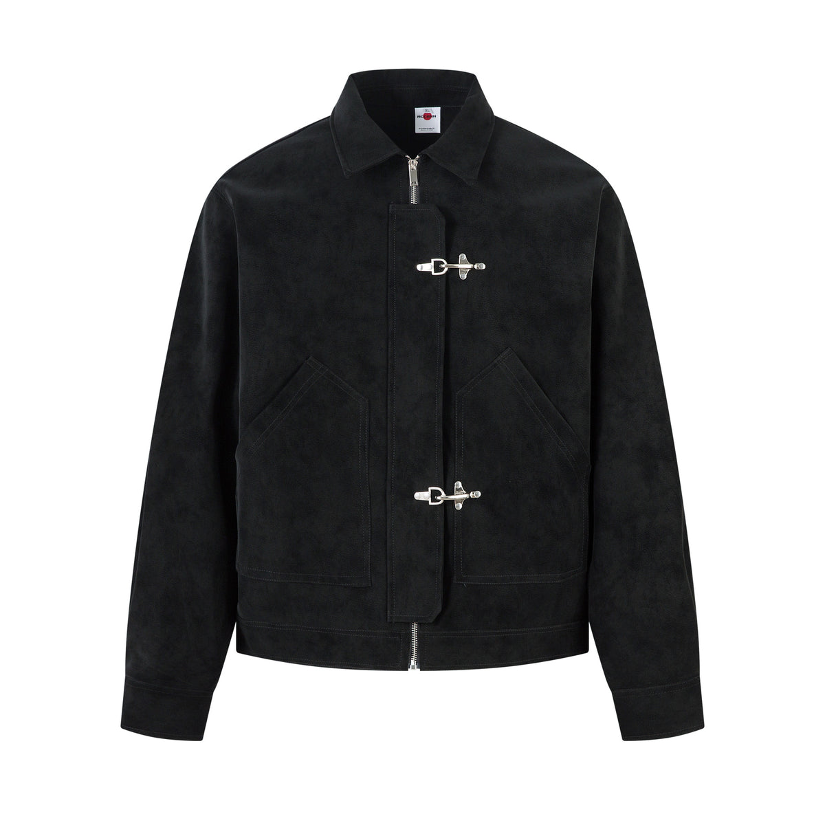 Vintage Suede Harrington Jacket with Metal Buckles