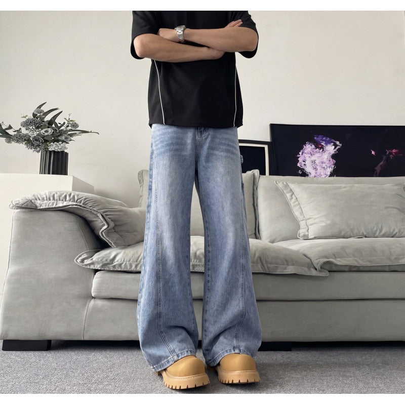 Cyberpunk Studded Flare Wide-Leg Denim Jeans