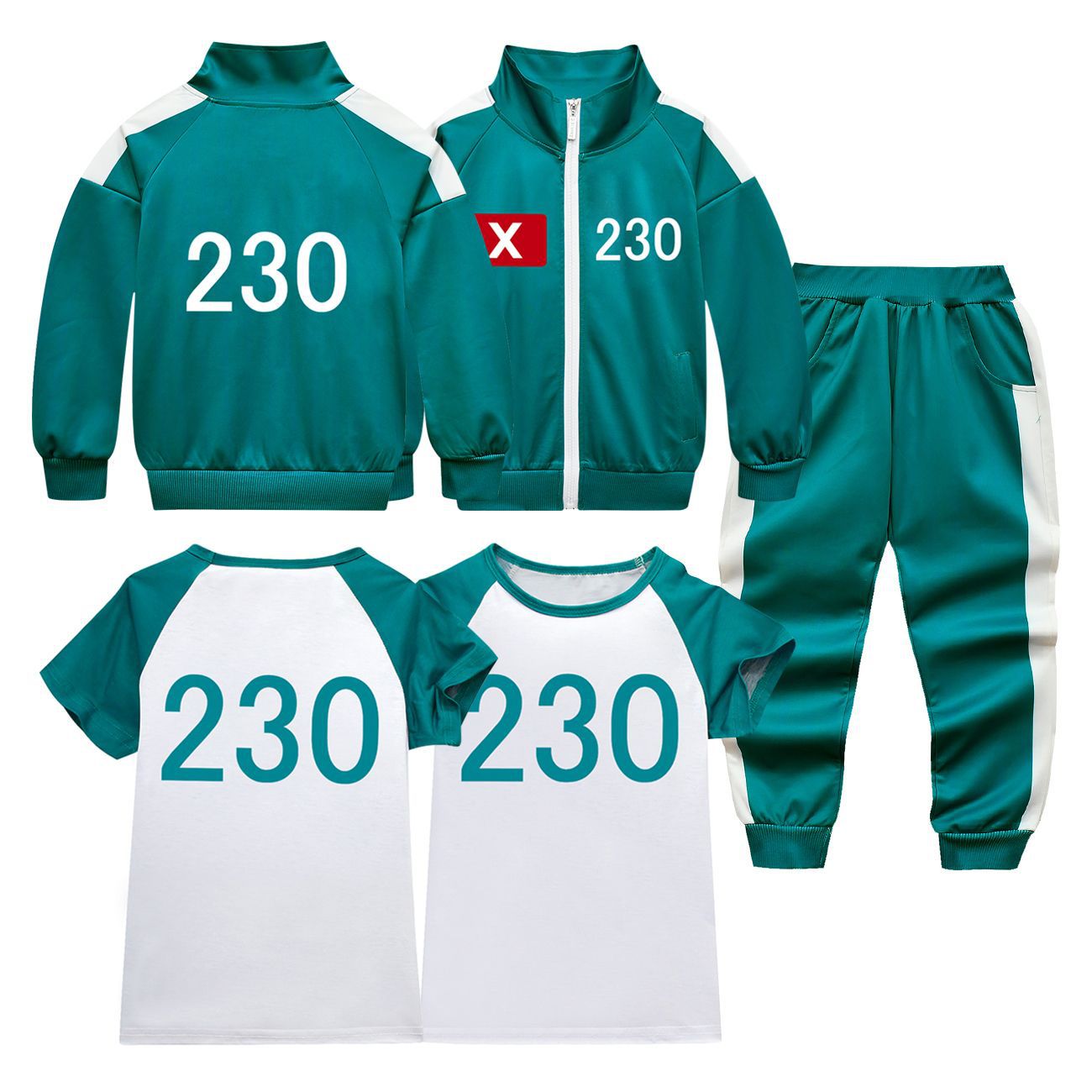 Men's and women's jacket hoodie+long pants three piece set