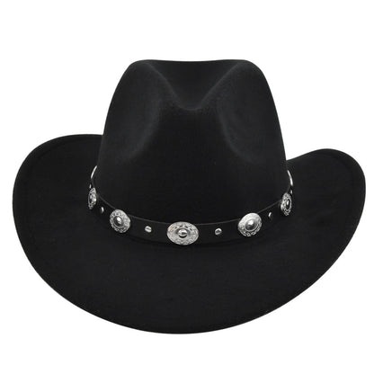 Vintage Studded Band Felt Cowboy Hat