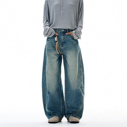 Vintage Loose-Fit Washed Denim Jeans