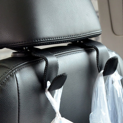 Premium Leather Car Seat Hidden Hooks (Pack of 2)