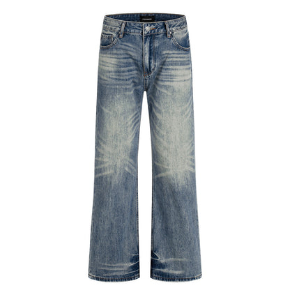 Vintage Acid Wash Relaxed Wide-Leg Jeans