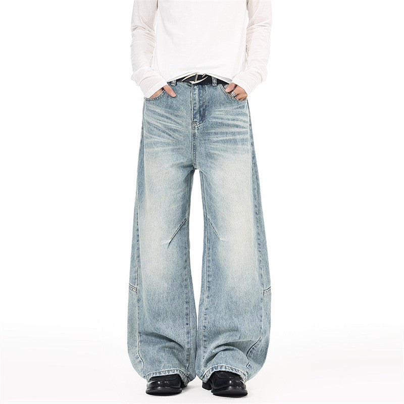 Vintage Baggy Wide-Leg Panelled Denim Jeans