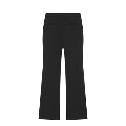 Single-Breasted Cropped Blazer & High-Waist Flared Trouser Suit Set