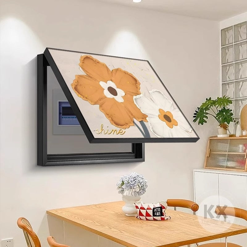 Cream style decorative painting living room distribution box switch box covered hanging painting