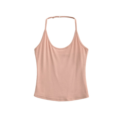 Seamless Halter Neck Athletic Crop Tank