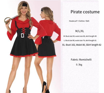 Makeup ball Halloween costume cosplay Captain Jack costume adult male pirate costume Caribbean pirate costume