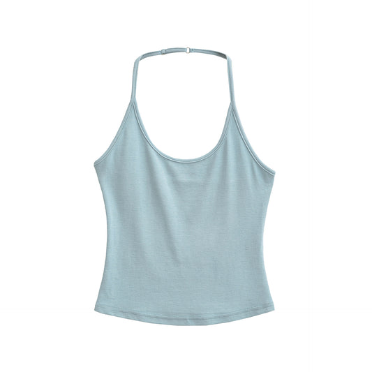 Seamless Halter Neck Athletic Crop Tank