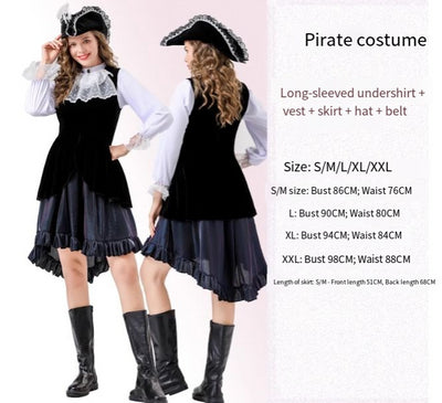 Makeup ball Halloween costume cosplay Captain Jack costume adult male pirate costume Caribbean pirate costume