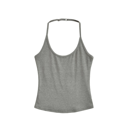 Seamless Halter Neck Athletic Crop Tank