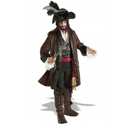 Makeup ball Halloween costume cosplay Captain Jack costume adult male pirate costume Caribbean pirate costume