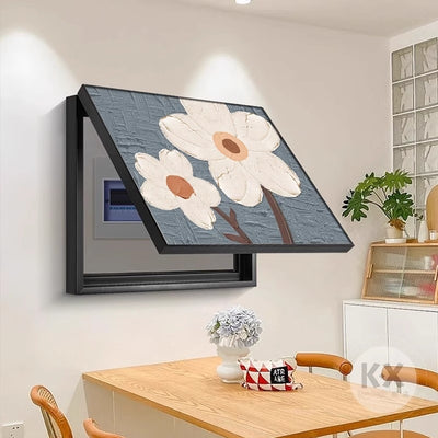 Cream style decorative painting living room distribution box switch box covered hanging painting