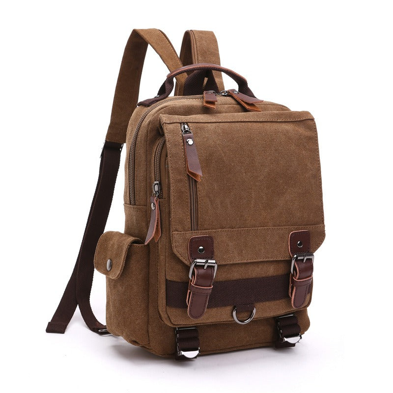 Vintage Multi-Pocket Heavyweight Canvas Rucksack