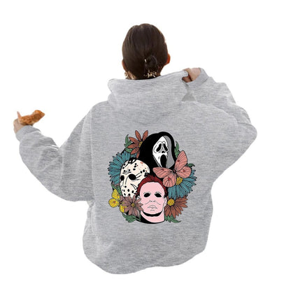 Spooky Vibes Halloween Floral Graphic Hoodie