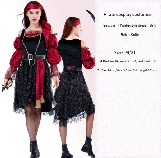 Makeup ball Halloween costume cosplay Captain Jack costume adult male pirate costume Caribbean pirate costume