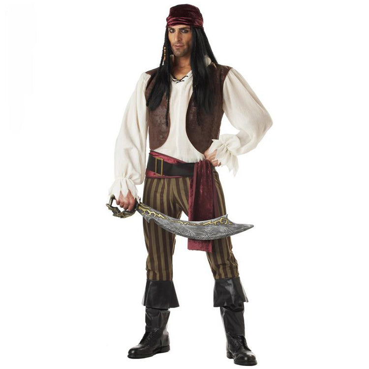 Makeup ball Halloween costume cosplay Captain Jack costume adult male pirate costume Caribbean pirate costume