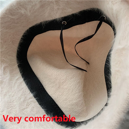 Fuzzy Plush Winter Bucket Hat
