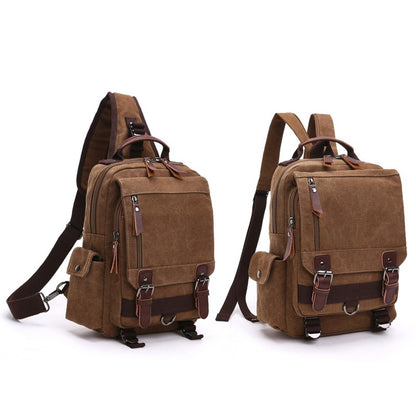 Vintage Multi-Pocket Heavyweight Canvas Rucksack