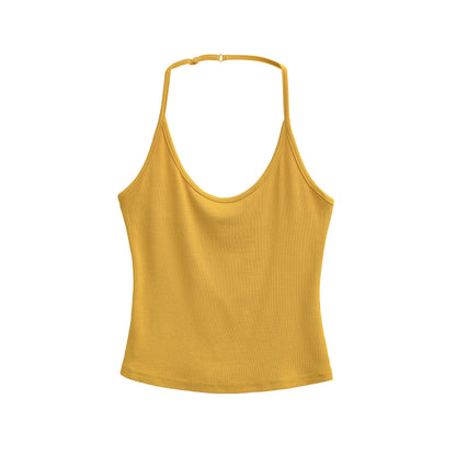 Seamless Halter Neck Athletic Crop Tank