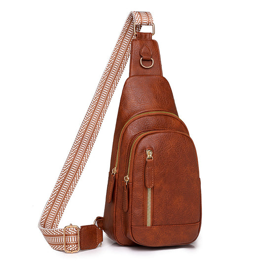 Vintage Soft PU Leather Guitar Strap Sling Bag