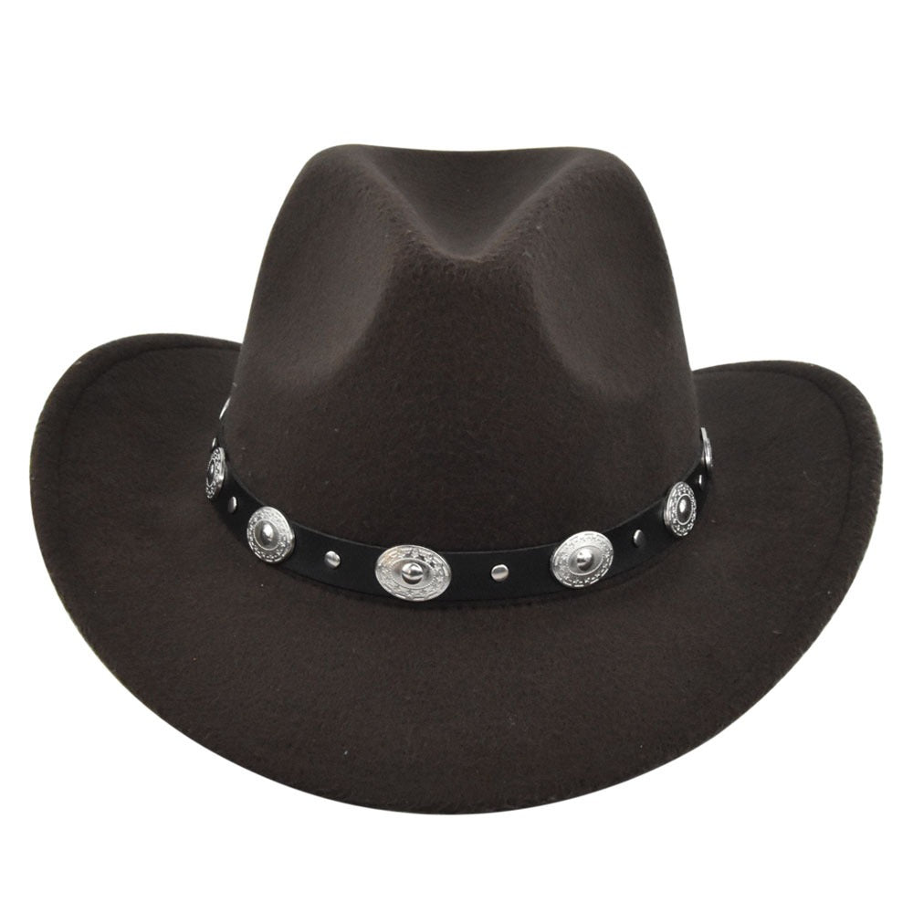 Vintage Studded Band Felt Cowboy Hat