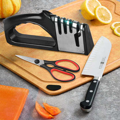 4-in-1 Kitchen Knife Sharpener (Multifunctional & Portable