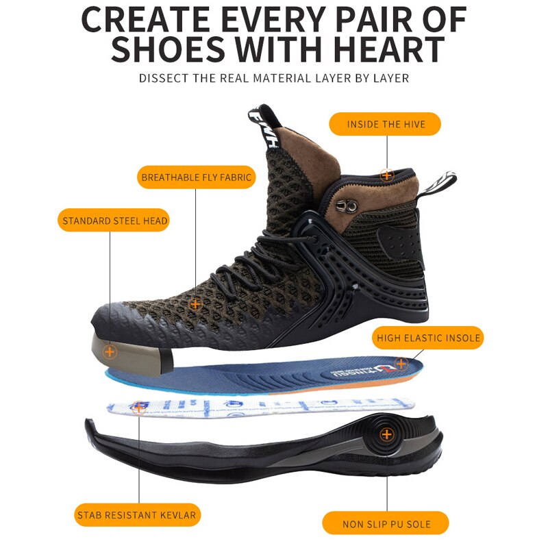 Indestructible Steel-Toe Work & Tactical Sneakers