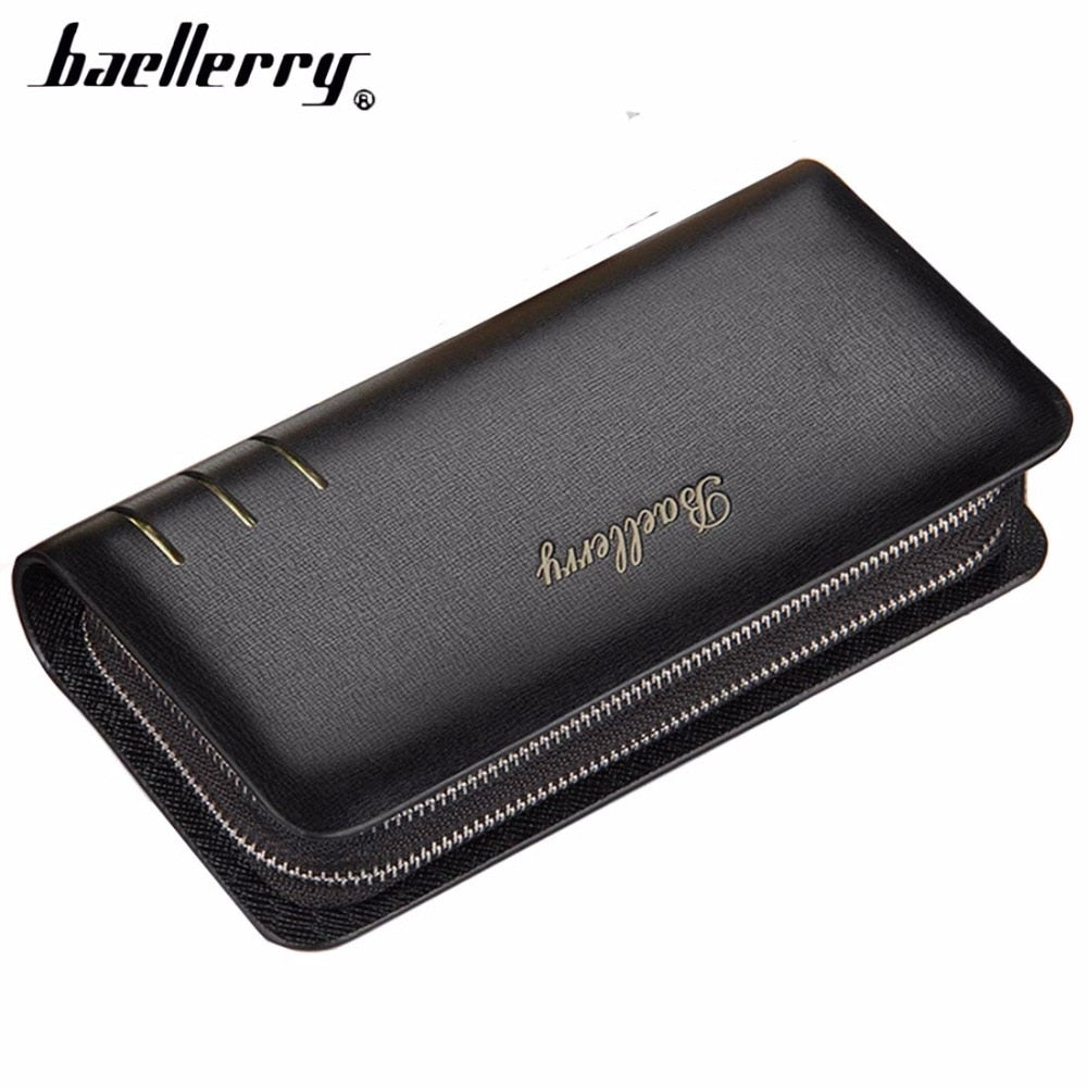 Executive Multi-Pocket Leather Phone Wallet Clutch