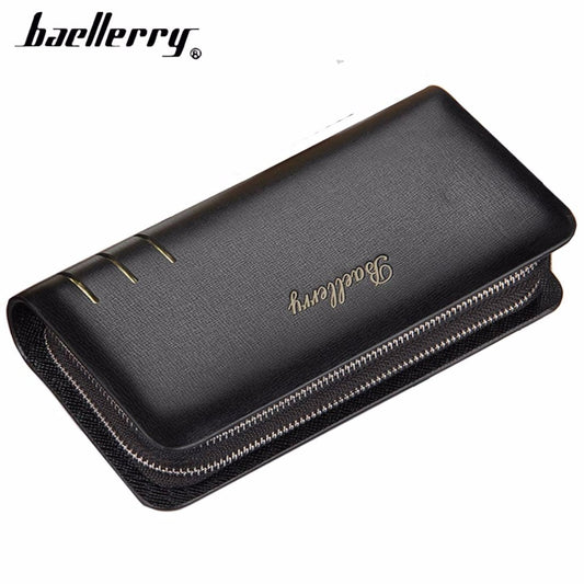 Executive Multi-Pocket Leather Phone Wallet Clutch