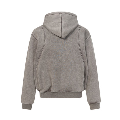 Vintage Acid-Wash Heavyweight Boxy Hoodie