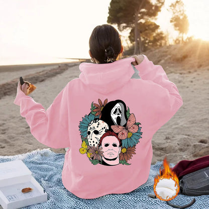Spooky Vibes Halloween Floral Graphic Hoodie