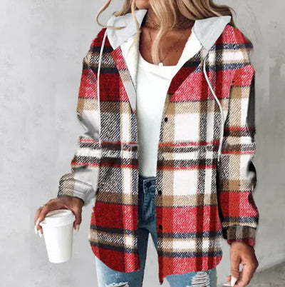 Women's large plaid style women's jacket plaid autumn and winter new style