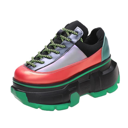Women's Multicolor Platform Chunky Sneakers