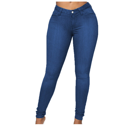 High-Waist Curve-Sculpting Stretch Denim Jeggings