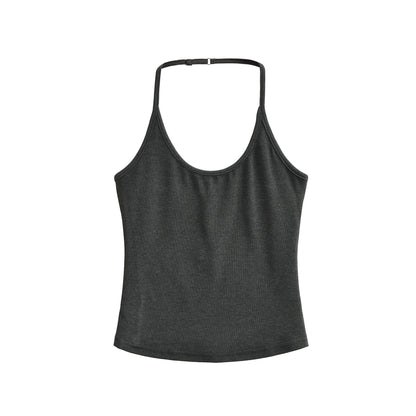 Seamless Halter Neck Athletic Crop Tank
