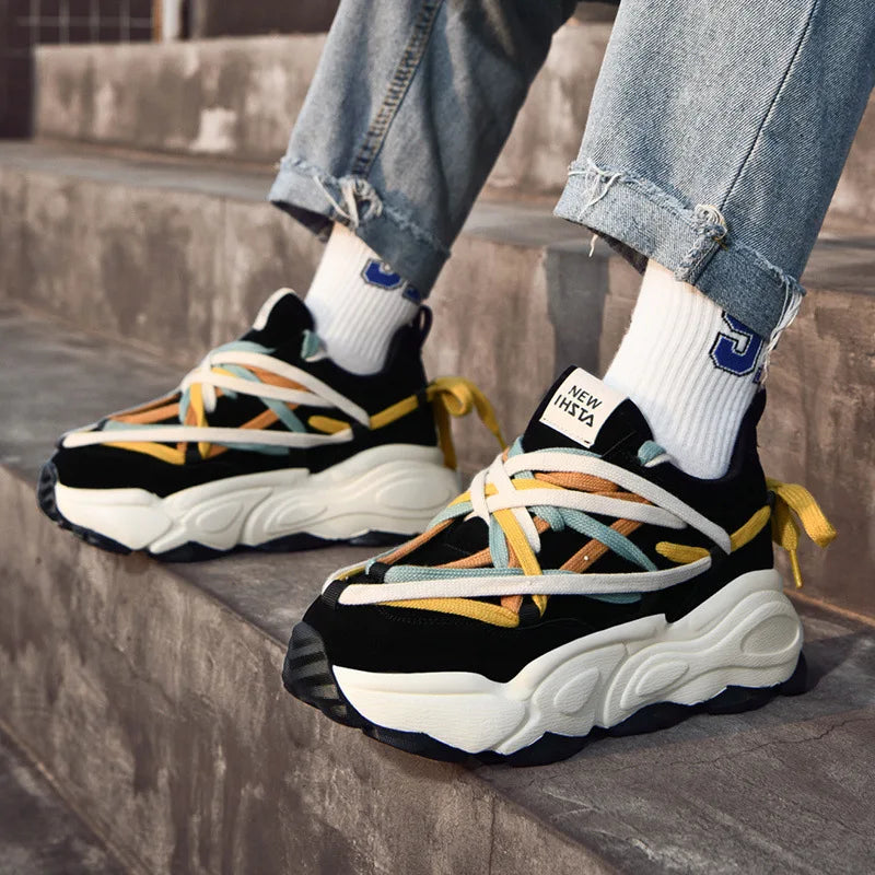 Streetwear Chunky Multicolored Laced Sneakers
