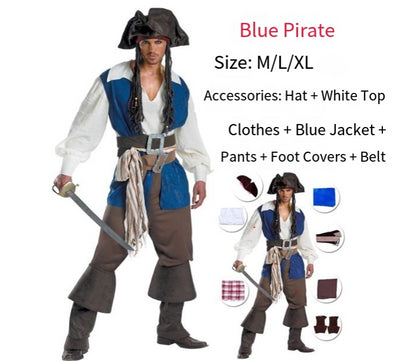Makeup ball Halloween costume cosplay Captain Jack costume adult male pirate costume Caribbean pirate costume