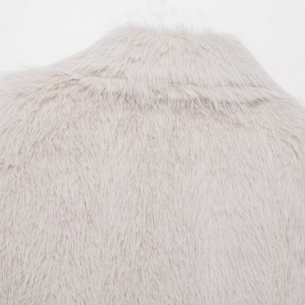 Plush Cropped Faux Fur Collar Vest"